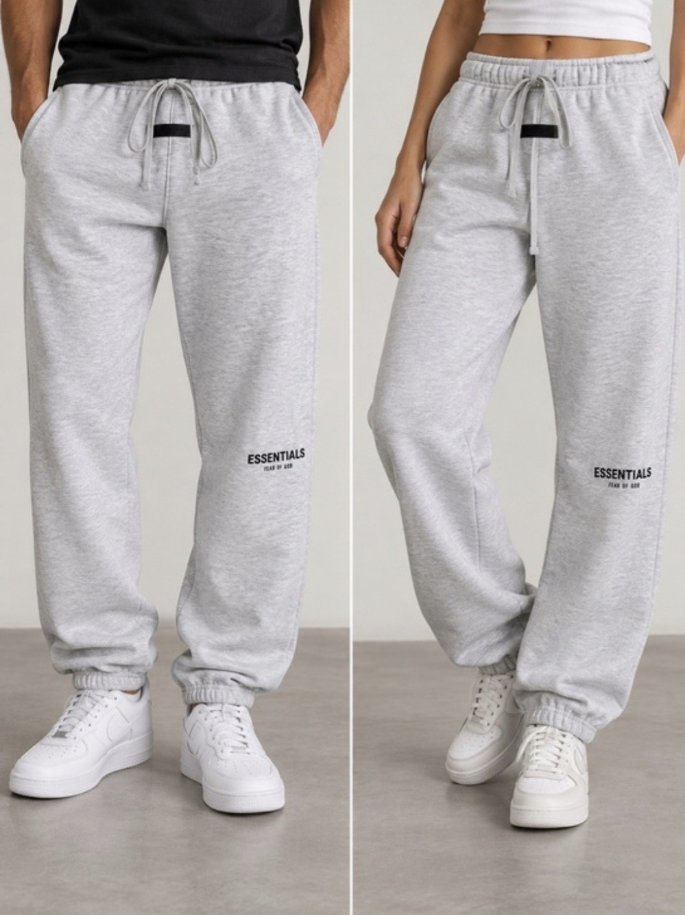 ESSENTIALS Fear Of God Light Heather Gray/Oatmeal Sweatpants - L